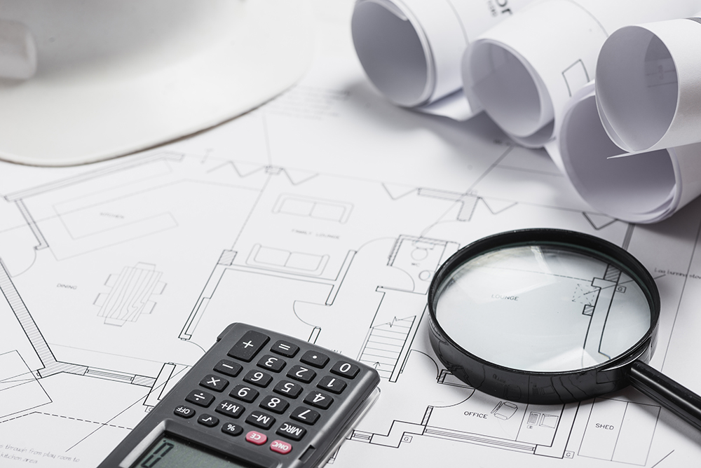 different-blueprints-supplies-office-table